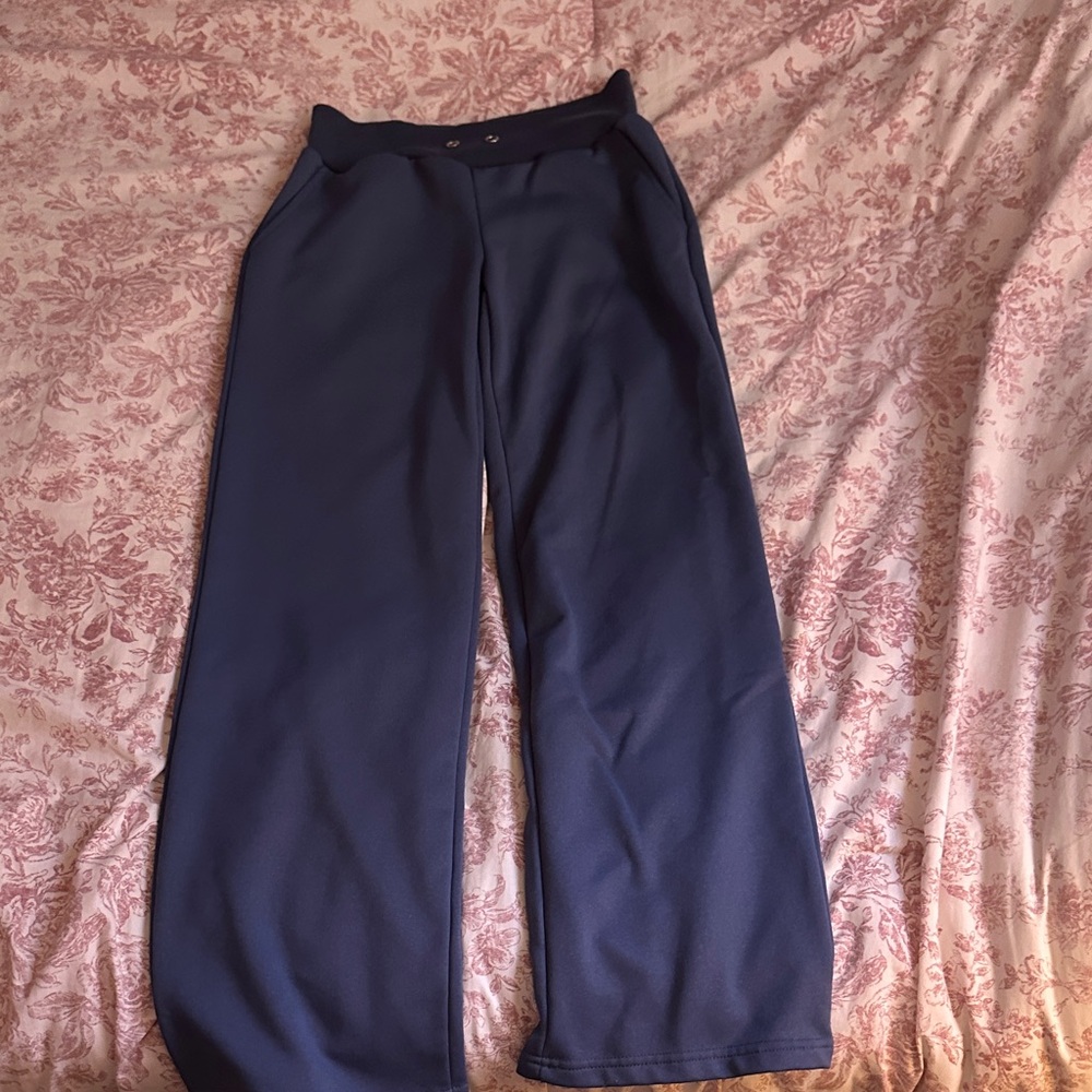 Stylish Blue Wide-Leg Pants